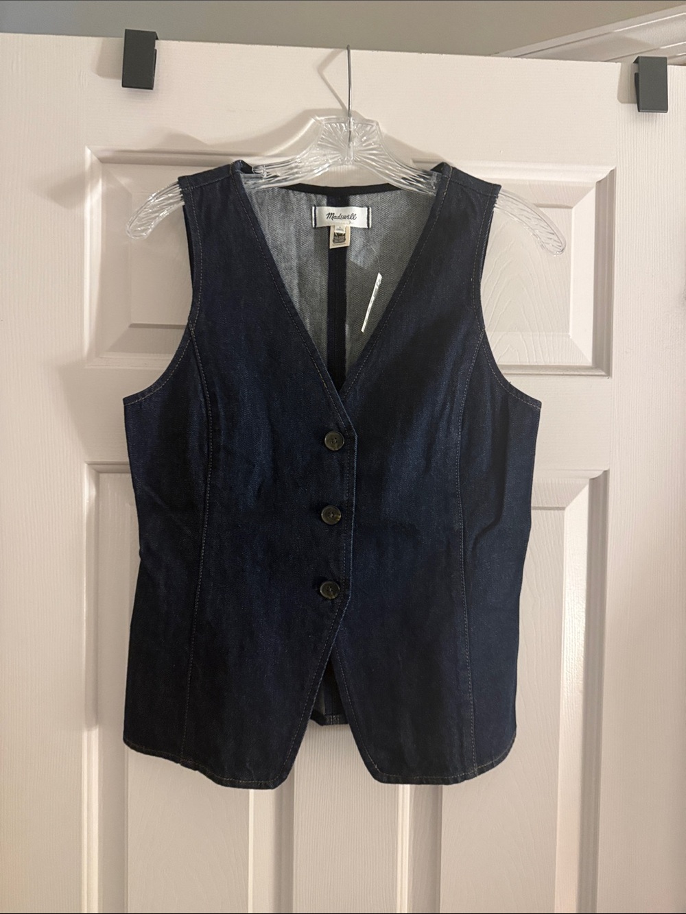 Madewell Dark Blue Denim Button Vest